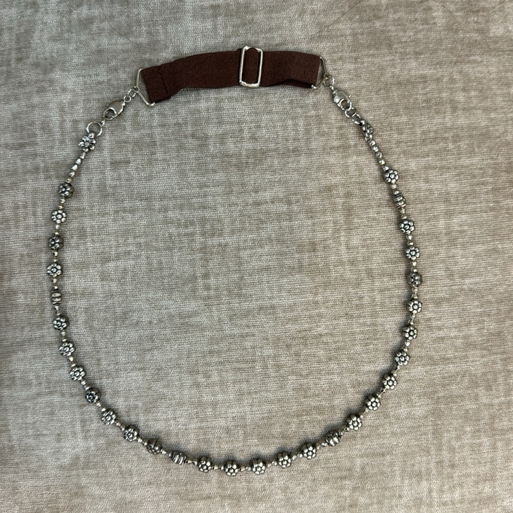 Lilla Rose Silver Daisy Headband with standard elastic band